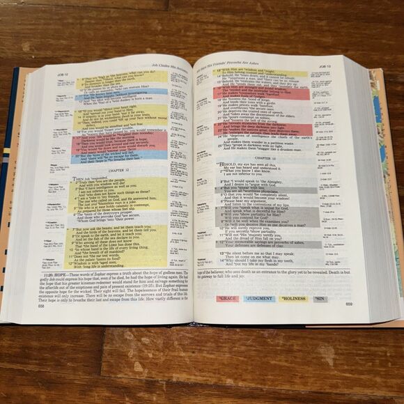 The Topical Chain Study Bible NAS Color Marked Concordance 1983 Hardback DJ - Picture 6 of 14